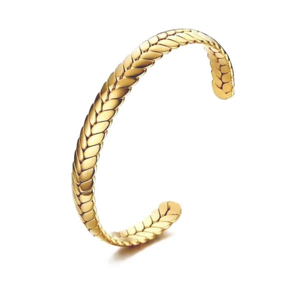 Stainless Steel Herringbone Cuff Bracelet